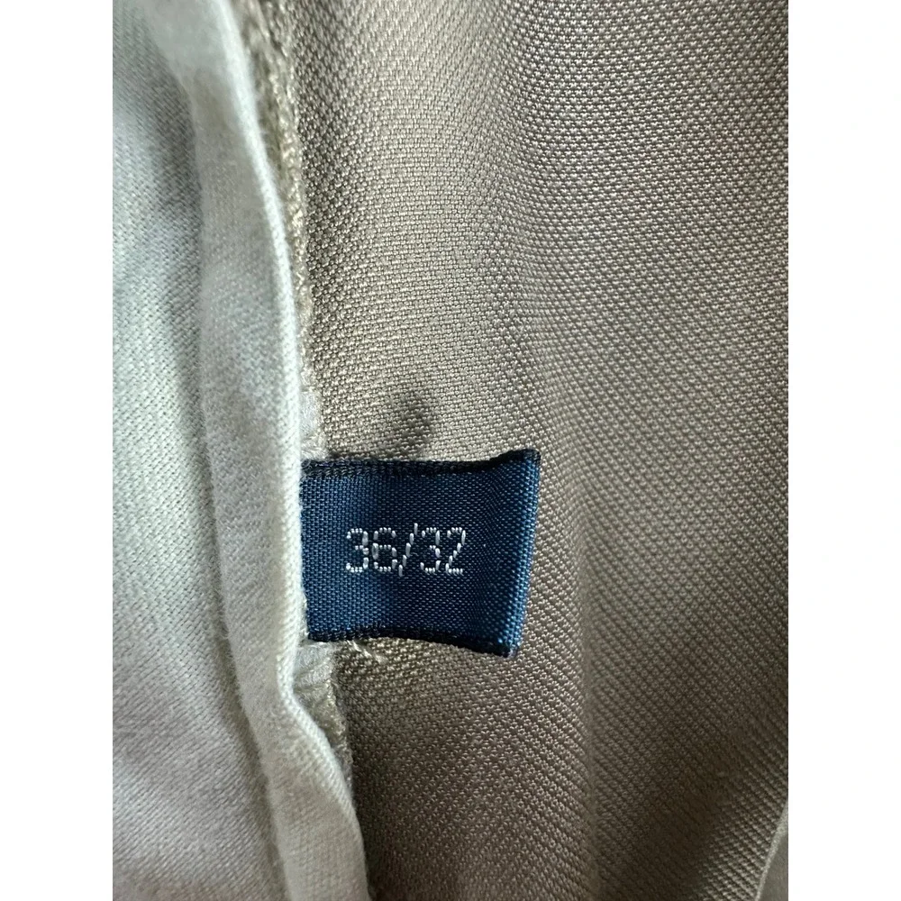 Polo Ralph Lauren Pants Slacks 36x32 Beige Pleated Cuffed Polyester Old Money